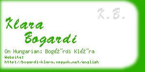 klara bogardi business card